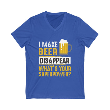 I Make Beer Diaspper Whats Your Super Power Unisex Short Sleeve V-neck Tshirt