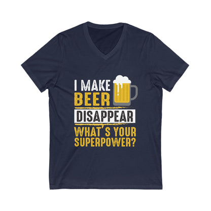 I Make Beer Diaspper Whats Your Super Power Unisex Short Sleeve V-neck Tshirt