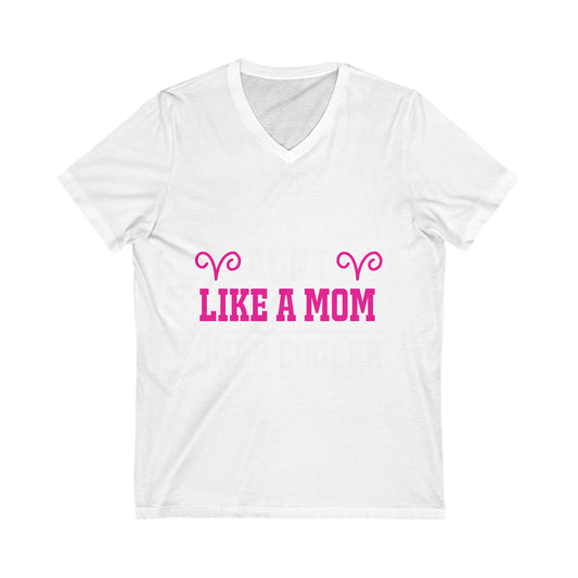 Aunt Like A Mom Only Cooler Unisex Short Sleeve V-neck Tshirt