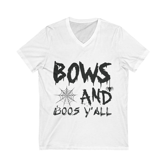 Bows And Boos Y’All Unisex Short Sleeve V-neck Tshirt