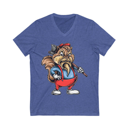 Chip Wood Cutter Unisex Short Sleeve V-neck Tshirt