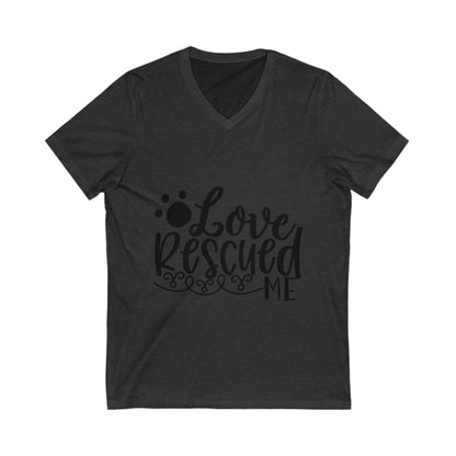 Love Rescued Me Unisex Short Sleeve V-neck Tshirt