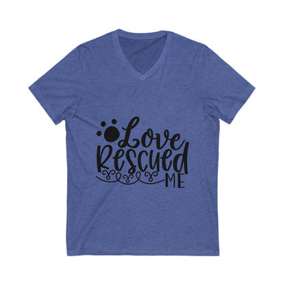 Love Rescued Me Unisex Short Sleeve V-neck Tshirt