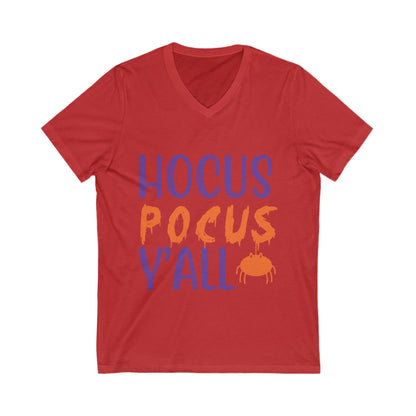 Hocus Pocus Y All Unisex Short Sleeve V-neck Tshirt