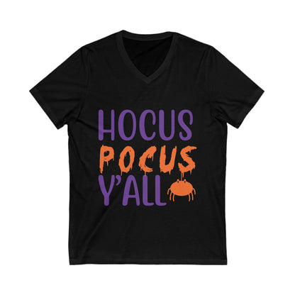 Hocus Pocus Y All Unisex Short Sleeve V-neck Tshirt