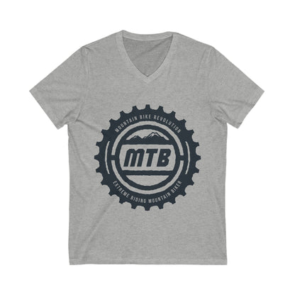 Mountain Bike Unisex Short Sleeve V-neck Tshirt