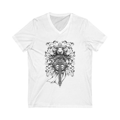 Knight And Armor Unisex Short Sleeve V-neck Tshirt
