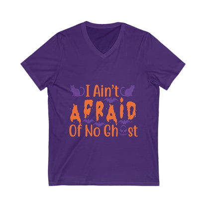 I Ain'T Afraid Of No Ghost Unisex Short Sleeve V-neck Tshirt