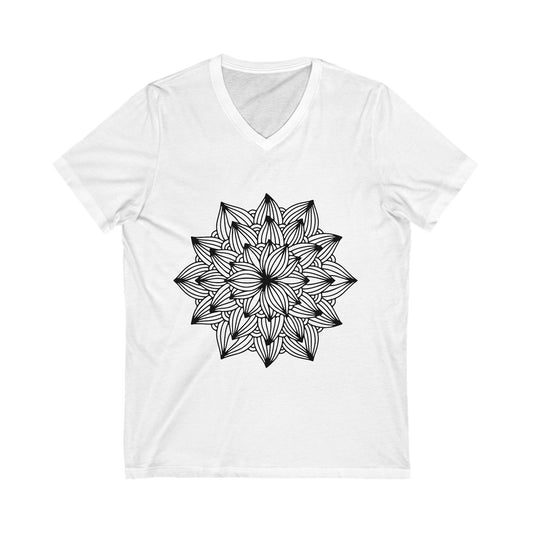 Mandala_101 Unisex Short Sleeve V-neck Tshirt