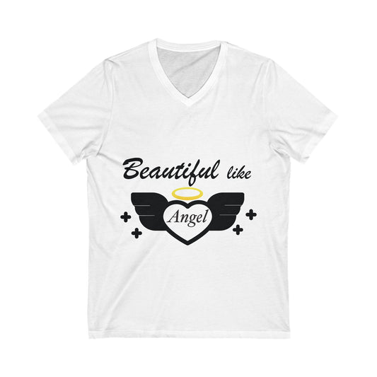 Beautiful Like An Angel Unisex Short Sleeve V-neck Tshirt