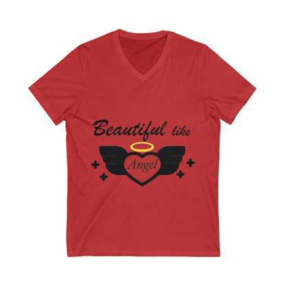 Beautiful Like An Angel Unisex Short Sleeve V-neck Tshirt