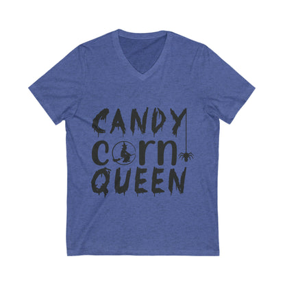 Candy Corn Queen Unisex Short Sleeve V-neck Tshirt