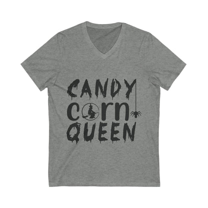 Candy Corn Queen Unisex Short Sleeve V-neck Tshirt