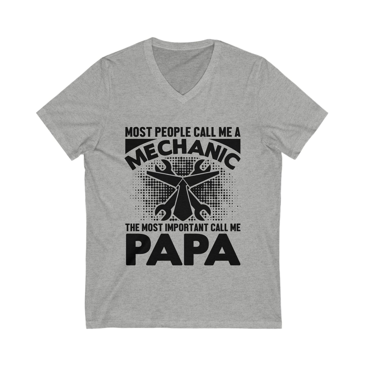 Most People Call Me A Mechanic Unisex Short Sleeve V-neck Tshirt
