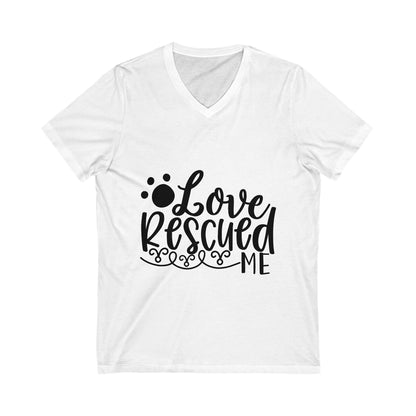 Love Rescued Me Unisex Short Sleeve V-neck Tshirt
