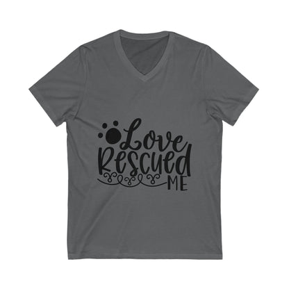 Love Rescued Me Unisex Short Sleeve V-neck Tshirt