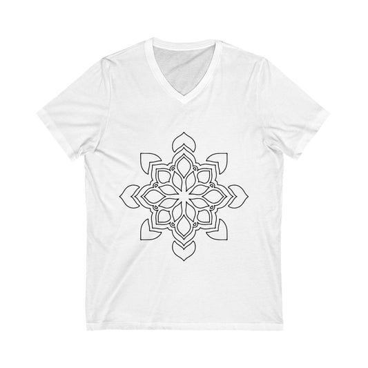 Mandala_120 Unisex Short Sleeve V-neck Tshirt