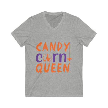 Candy Corn Queeen Unisex Short Sleeve V-neck Tshirt