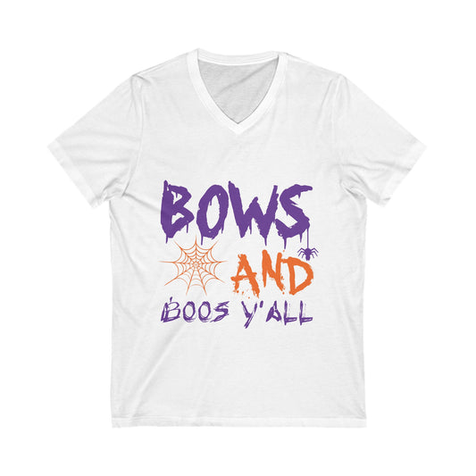 Bows And Boos Y All Unisex Short Sleeve V-neck Tshirt