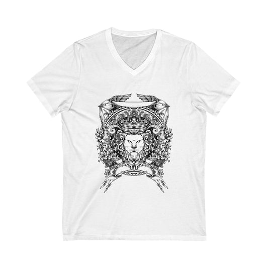 Lion Crest Unisex Short Sleeve V-neck Tshirt