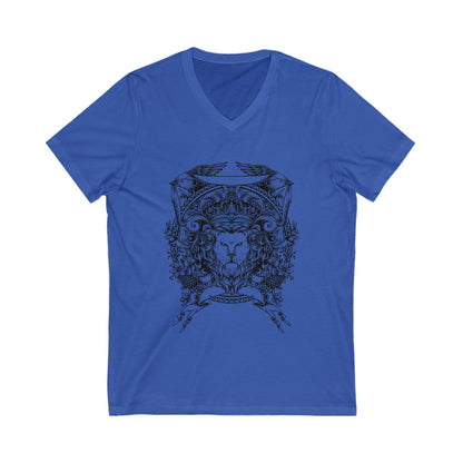 Lion Crest Unisex Short Sleeve V-neck Tshirt