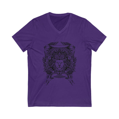 Lion Crest Unisex Short Sleeve V-neck Tshirt
