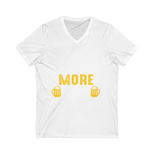 Eat More Beer Unisex Short Sleeve V-neck Tshirt