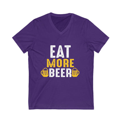 Eat More Beer Unisex Short Sleeve V-neck Tshirt