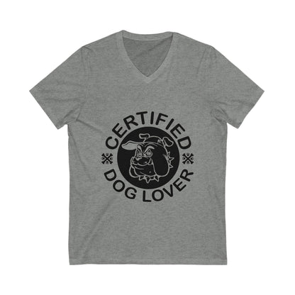 Certified Dog Lover Unisex Short Sleeve V-neck Tshirt