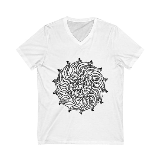 Mandala_114 Unisex Short Sleeve V-neck Tshirt