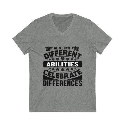 Celebrate Differences Unisex Short Sleeve V-neck Tshirt