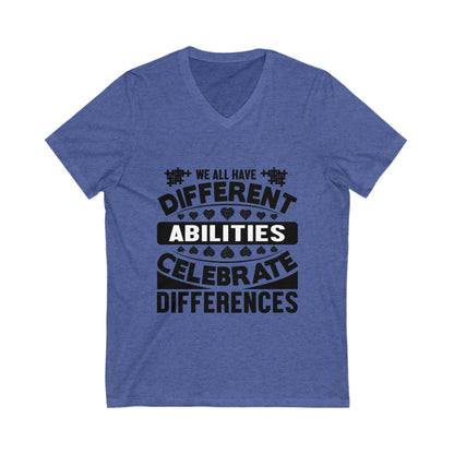 Celebrate Differences Unisex Short Sleeve V-neck Tshirt