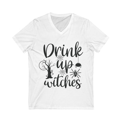 Drink Up Witches Unisex Short Sleeve V-neck Tshirt