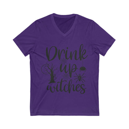 Drink Up Witches Unisex Short Sleeve V-neck Tshirt