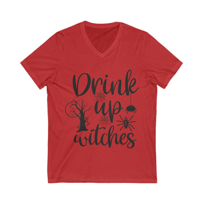 Drink Up Witches Unisex Short Sleeve V-neck Tshirt