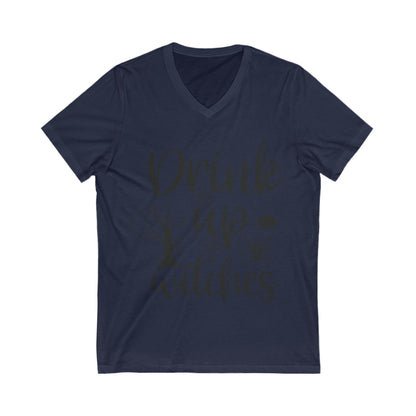 Drink Up Witches Unisex Short Sleeve V-neck Tshirt