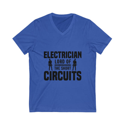 Electrician Lord Of The Shot Circuits Unisex Short Sleeve V-neck Tshirt