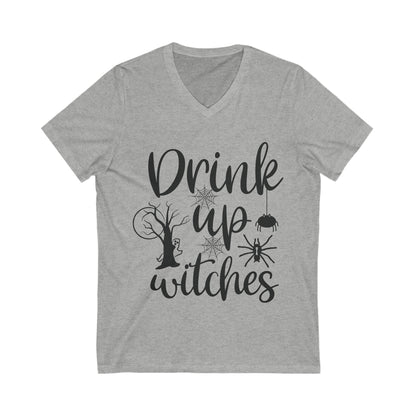 Drink Up Witches Unisex Short Sleeve V-neck Tshirt