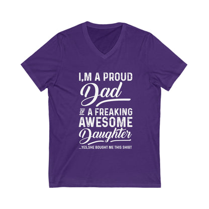 I'M A Proud Dad Unisex Short Sleeve V-neck Tshirt