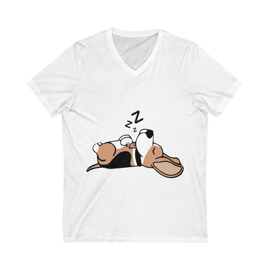 Beagle Unisex Short Sleeve V-neck Tshirt