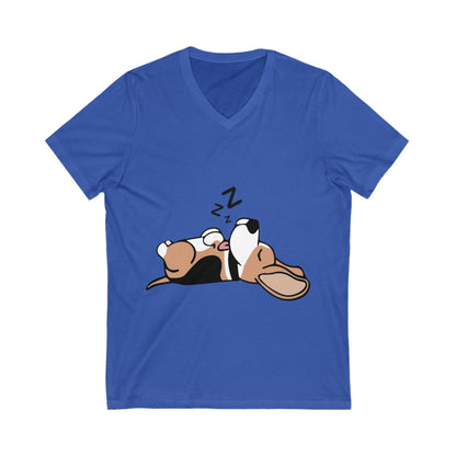 Beagle Unisex Short Sleeve V-neck Tshirt