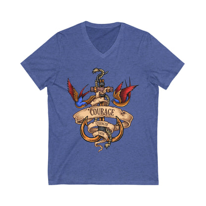 Nautical Spirit Unisex Short Sleeve V-neck Tshirt