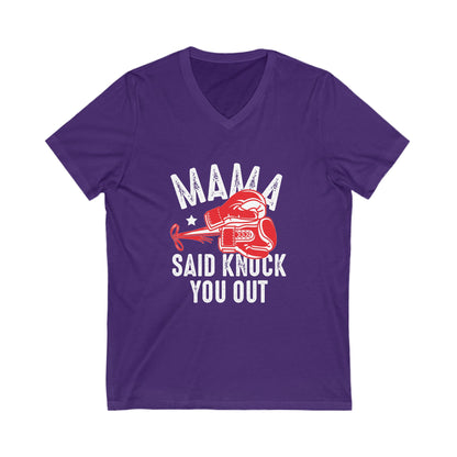 Mama Said Knock  Unisex Short Sleeve V-neck Tshirt