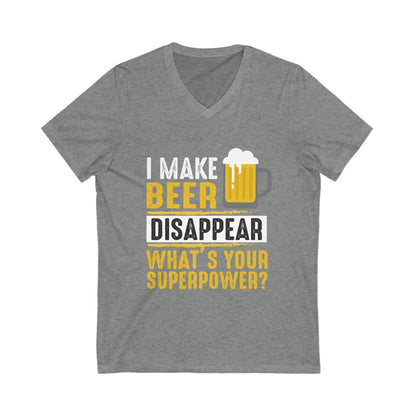 I Make Beer Diaspper Whats Your Super Power Unisex Short Sleeve V-neck Tshirt