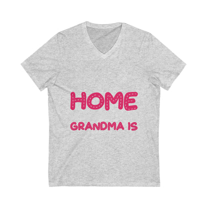 Home Is Where Your Grandma Is Unisex Short Sleeve V-neck Tshirt