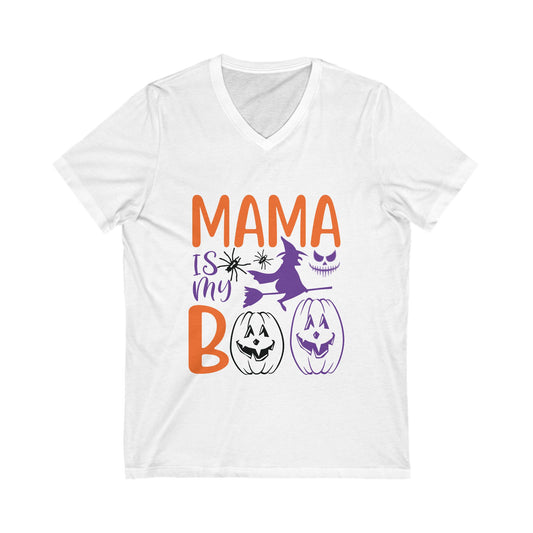 Mama Is My Booo Unisex Short Sleeve V-neck Tshirt