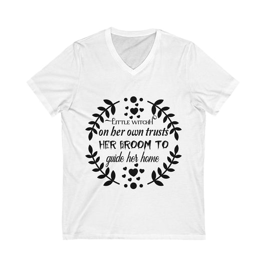 Little Witch Unisex Short Sleeve V-neck Tshirt