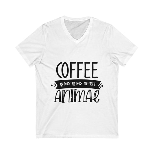 Coffee Is My Is My Spirit Animal Unisex Short Sleeve V-neck Tshirt