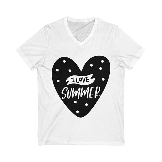 I Love Summer Unisex Short Sleeve V-neck Tshirt