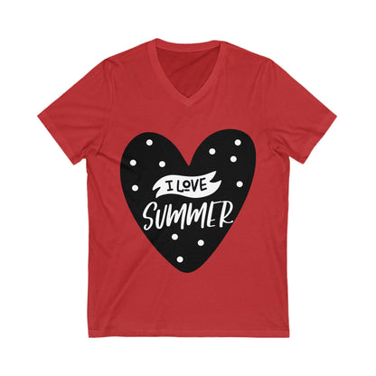 I Love Summer Unisex Short Sleeve V-neck Tshirt